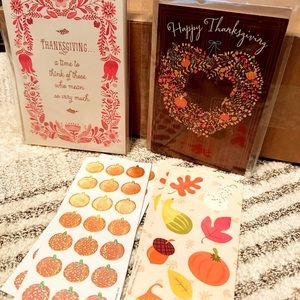 Thanksgiving greeting cards and stickers bundle